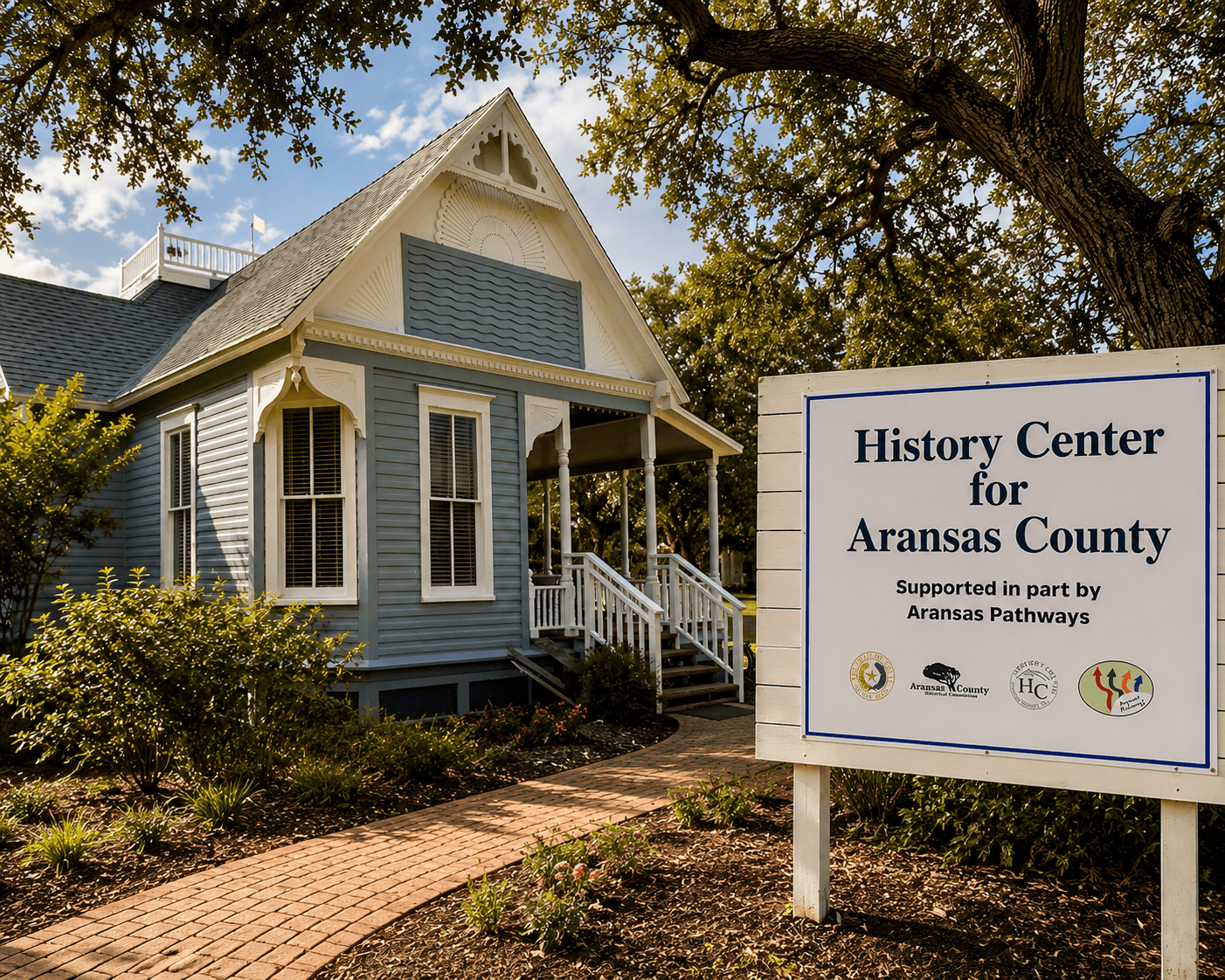 Friends of the History Center — historic house and museum sign in Aransas County, Texas